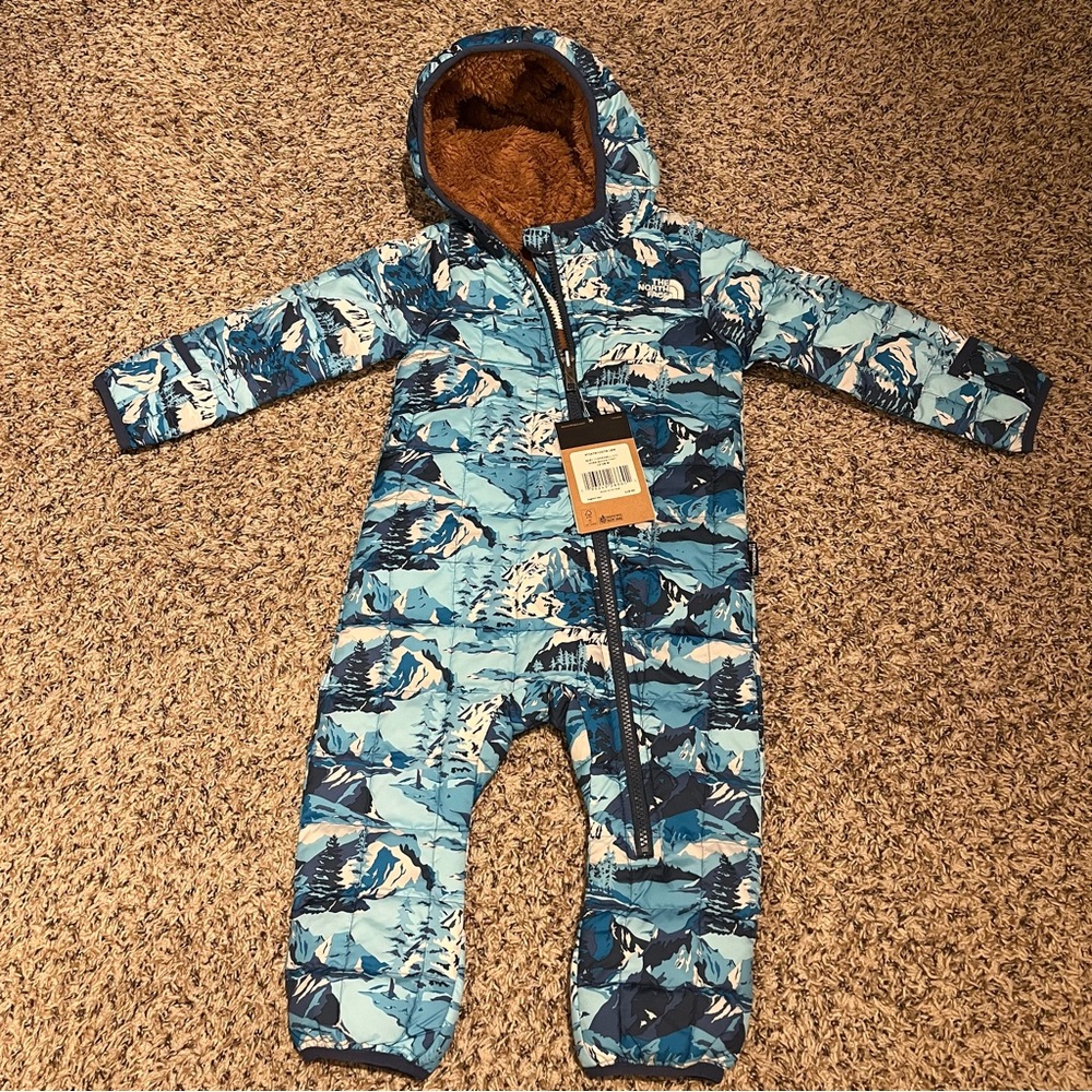 The North Face Baby ThermoBall One-Piece, Acoustic Blue Snow Peak, 12-18 M
